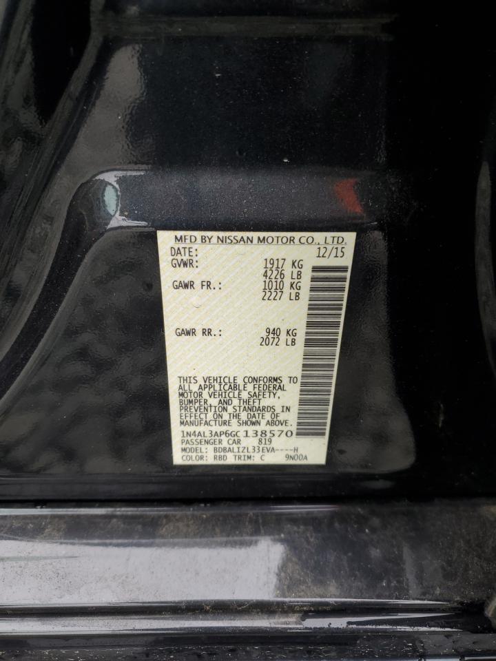 2016 Nissan Altima 2.5 VIN: 1N4AL3AP6GC138570 Lot: 70218535