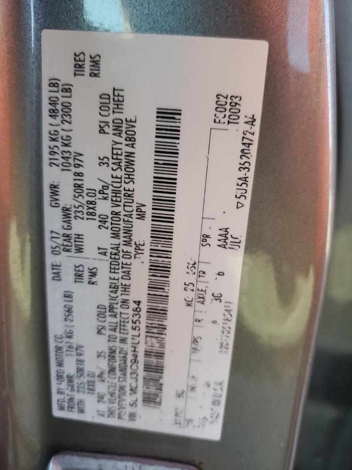 2017 Lincoln Mkc Reserve VIN: 5LMCJ3C94HUL55384 Lot: 80286595