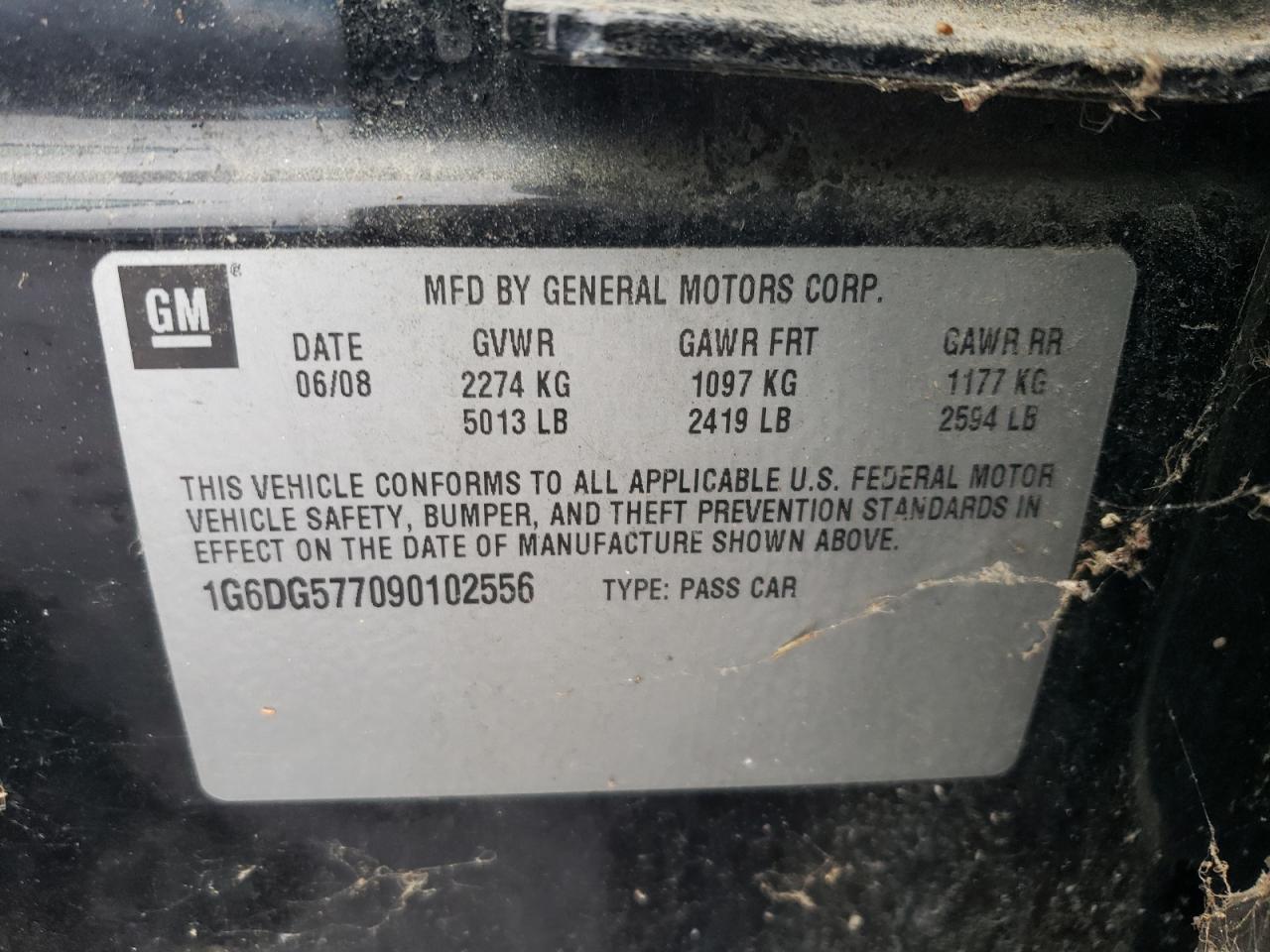 2009 Cadillac Cts VIN: 1G6DG577090102556 Lot: 80212215