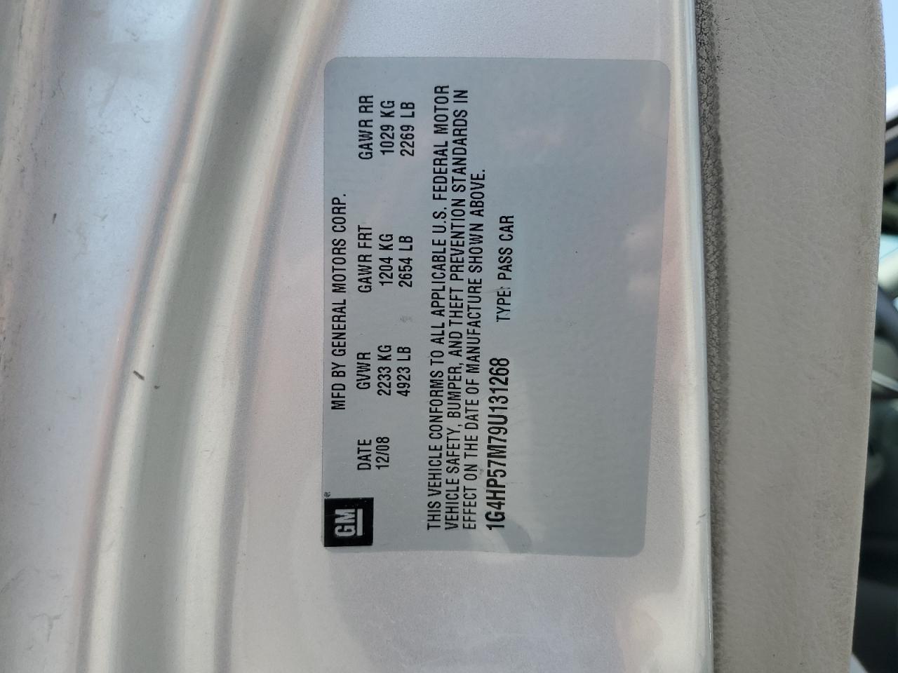 2009 Buick Lucerne Cx VIN: 1G4HP57M79U131268 Lot: 80317795