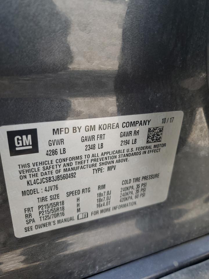 2018 Buick Encore Essence VIN: KL4CJCSB3JB560492 Lot: 80815405