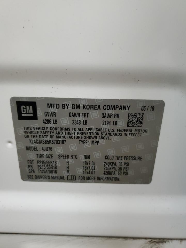 2019 Buick Encore Preferred VIN: KL4CJASB5KB703187 Lot: 83984385