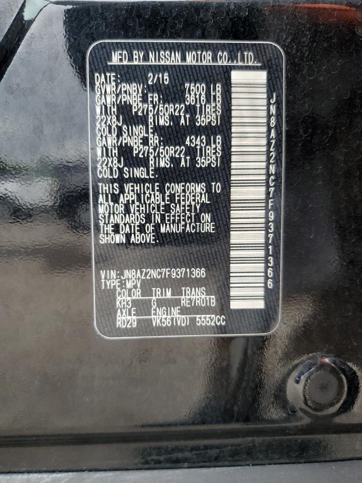 2015 Infiniti Qx80 VIN: JN8AZ2NC7F9371366 Lot: 80284535