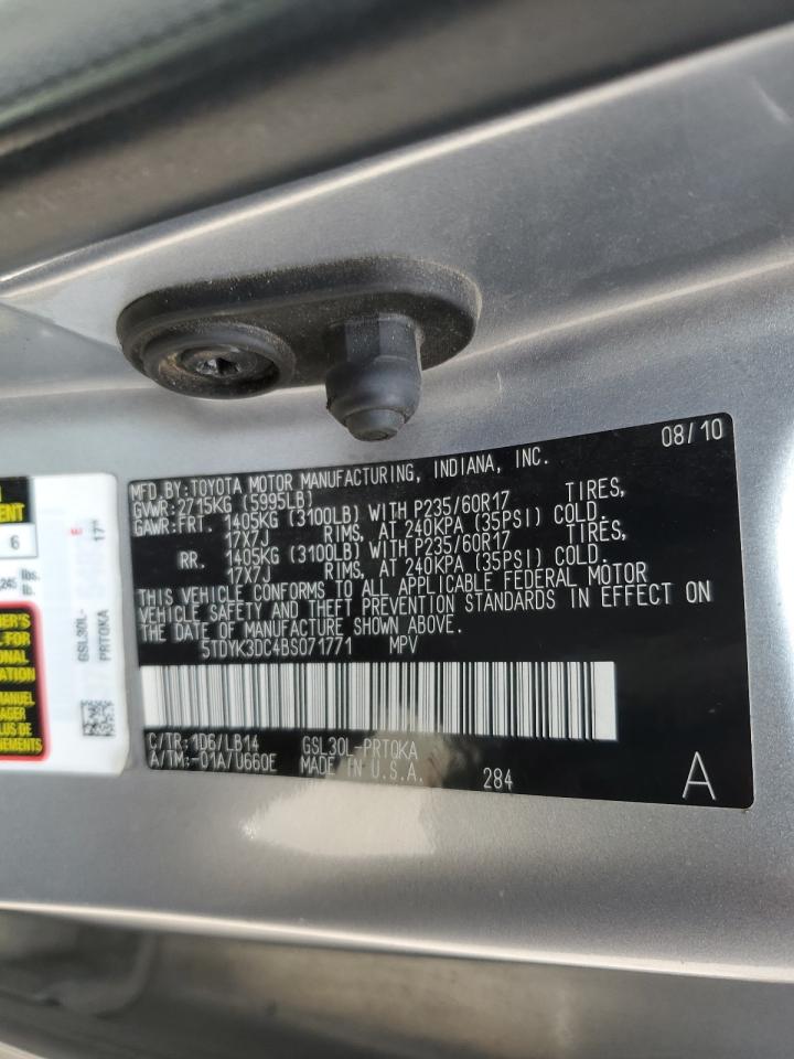 2011 Toyota Sienna Xle VIN: 5TDYK3DC4BS071771 Lot: 84828875