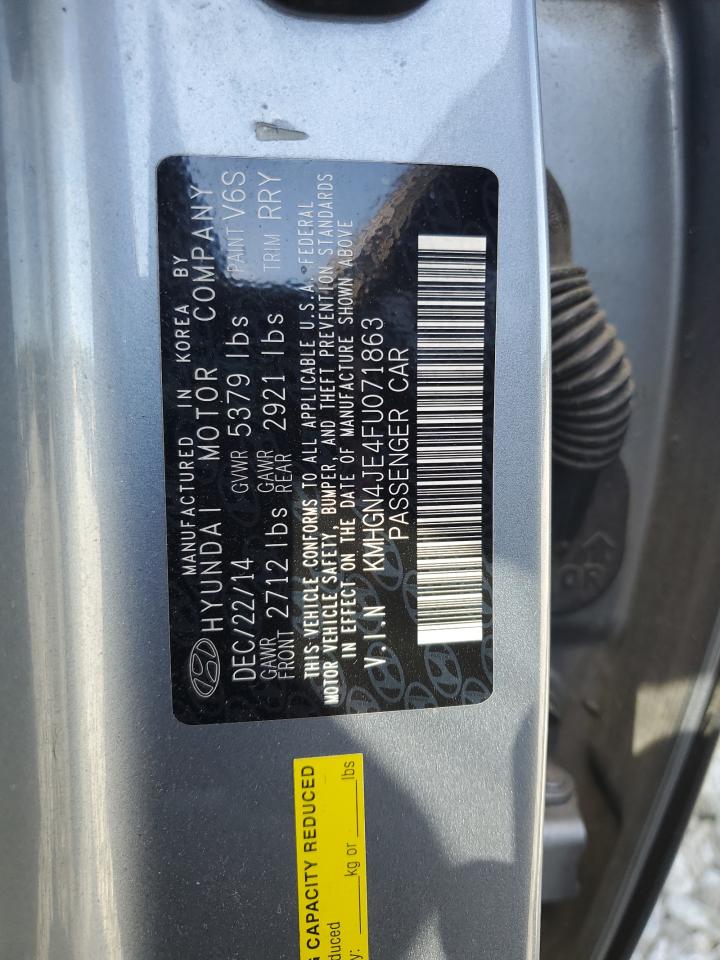 2015 Hyundai Genesis 3.8L VIN: KMHGN4JE4FU071863 Lot: 92798665