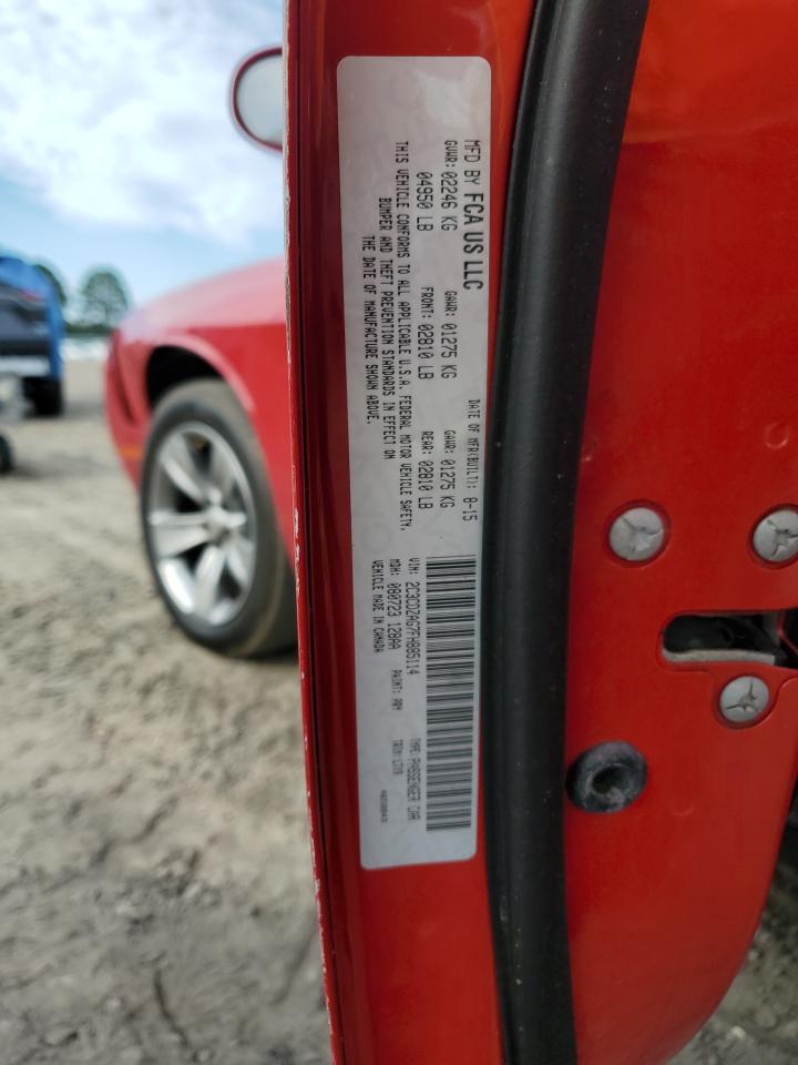 2015 Dodge Challenger Sxt VIN: 2C3CDZAG7FH885114 Lot: 72060155