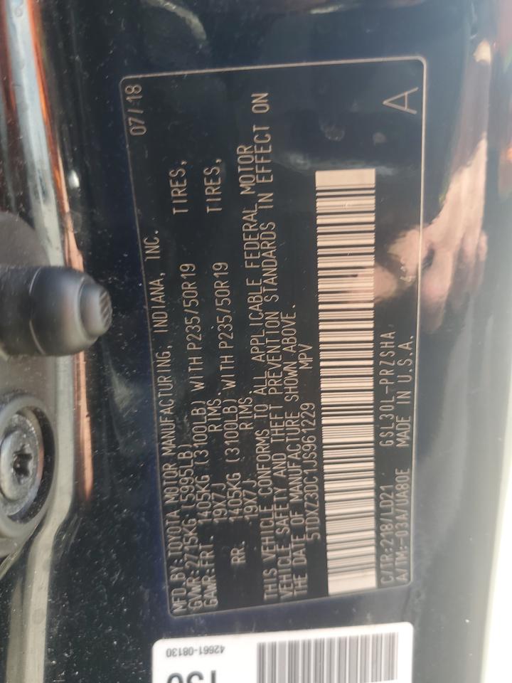 2018 Toyota Sienna Se VIN: 5TDXZ3DC1JS961229 Lot: 80465575