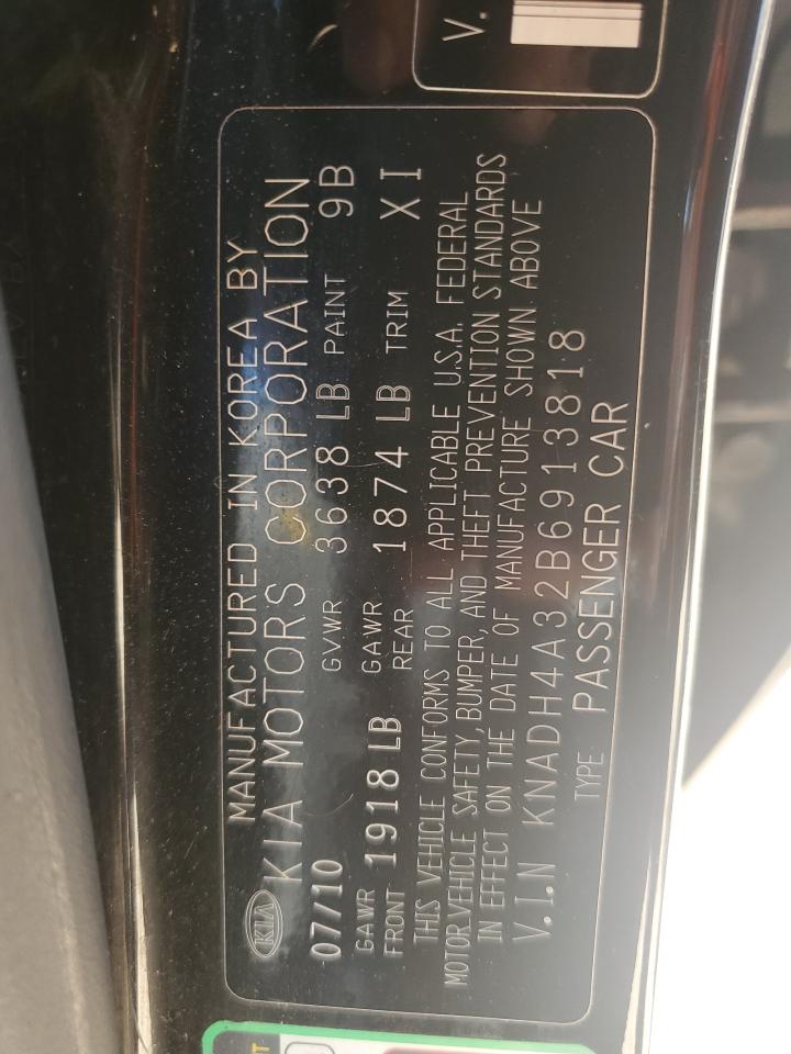 2011 Kia Rio Base VIN: KNADH4A32B6913818 Lot: 81523195