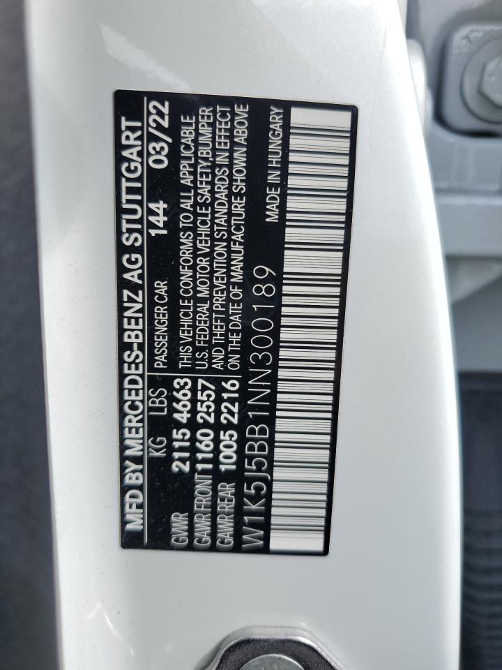 2022 Mercedes-Benz Cla Amg 35 4Matic VIN: W1K5J5BB1NN300189 Lot: 80296075