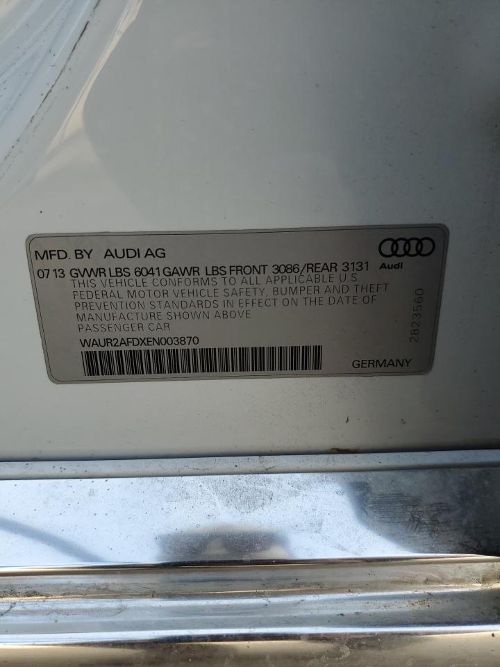 2014 Audi A8 L Quattro VIN: WAUR2AFDXEN003870 Lot: 71803015