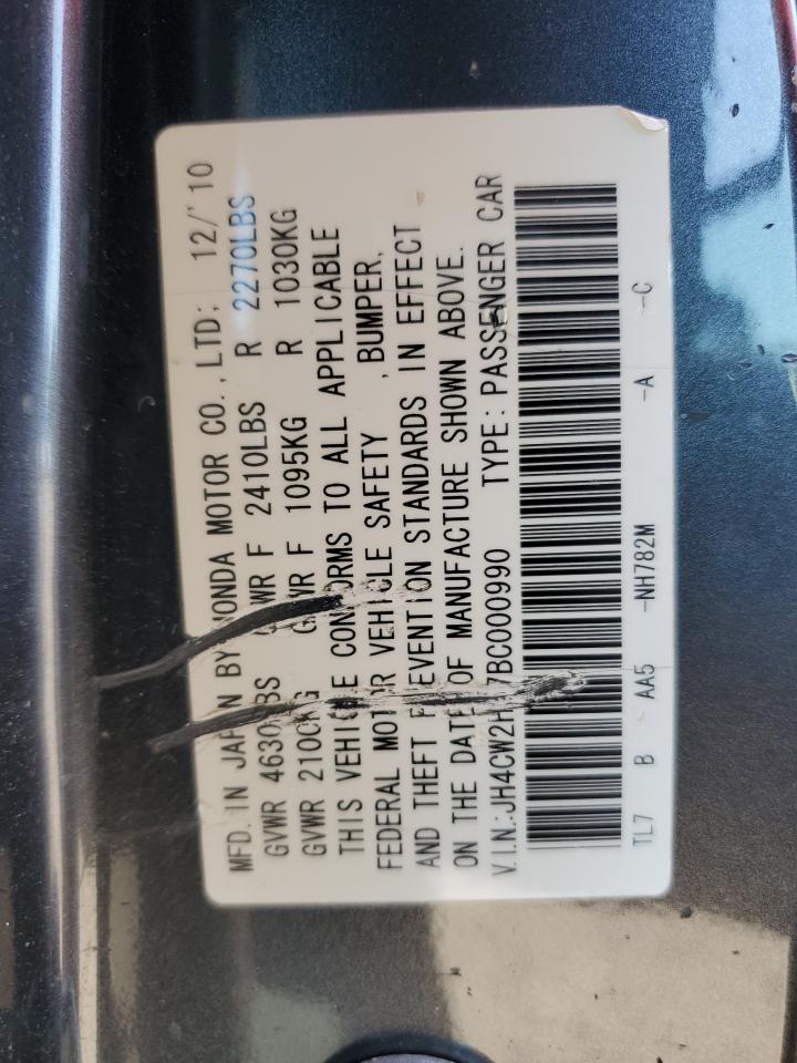 2011 Acura Tsx VIN: JH4CW2H57BC000990 Lot: 81440335