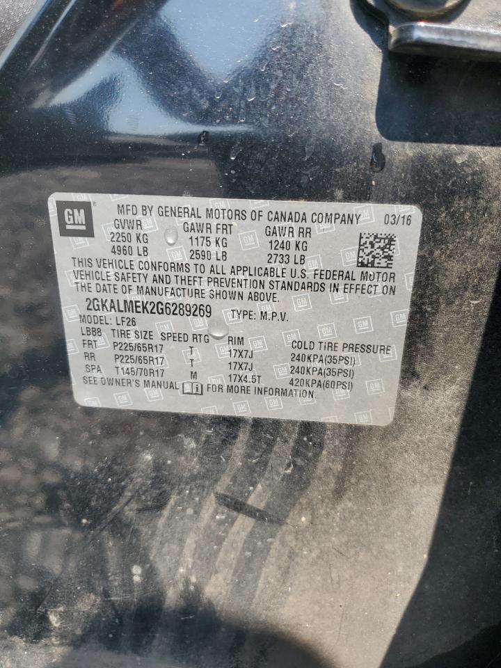 2016 GMC Terrain Sle VIN: 2GKALMEK2G6289269 Lot: 81095795