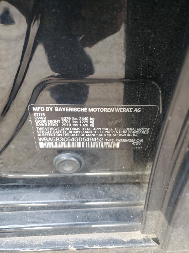 2016 BMW 535 Xi VIN: WBA5B3C54GD549452 Lot: 83972835
