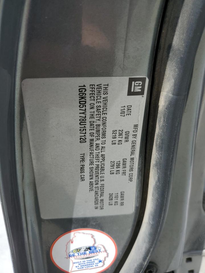 2008 Cadillac Dts VIN: 1G6KD57Y78U157120 Lot: 80754755