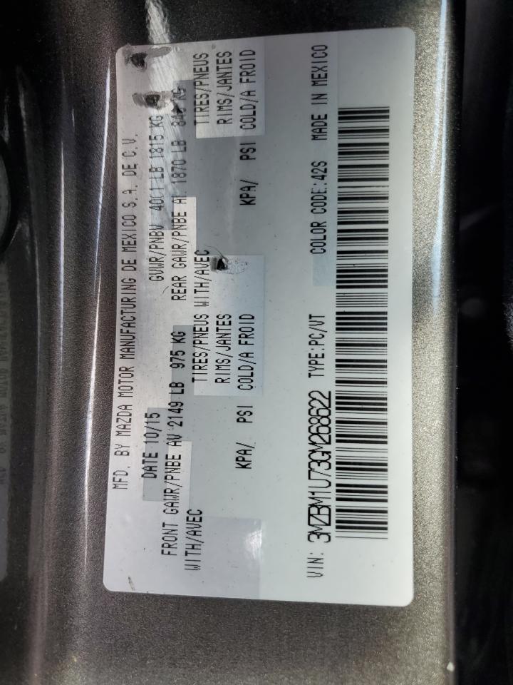 2016 Mazda 3 Sport VIN: 3MZBM1U73GM268622 Lot: 84562105