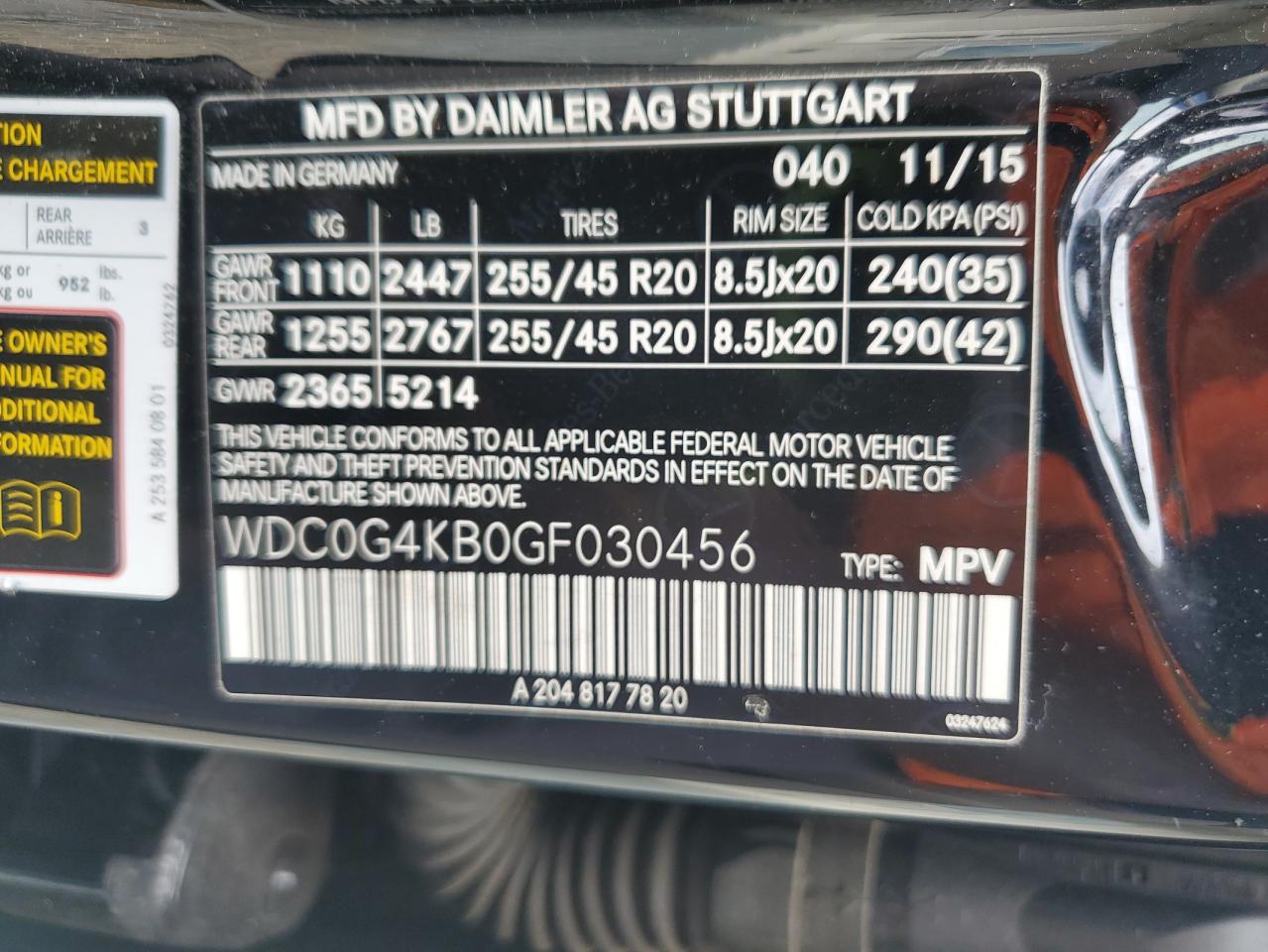 2016 Mercedes-Benz Glc 300 4Matic VIN: WDC0G4KB0GF030456 Lot: 70712165