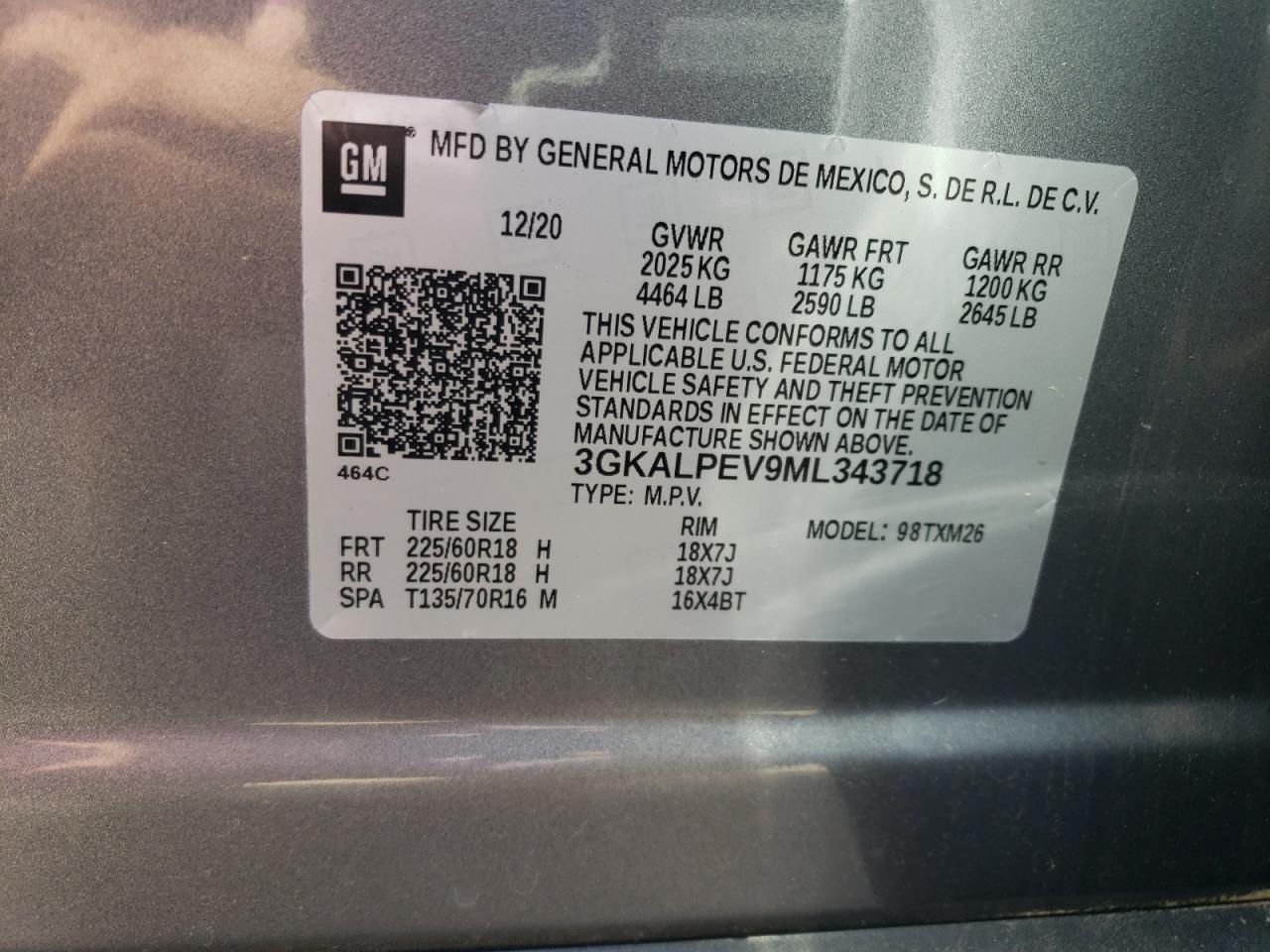 2021 GMC Terrain Slt VIN: 3GKALPEV9ML343718 Lot: 84201755