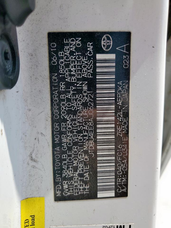 2010 Toyota Corolla Base VIN: JTDBU4EE8AJ062721 Lot: 72077295