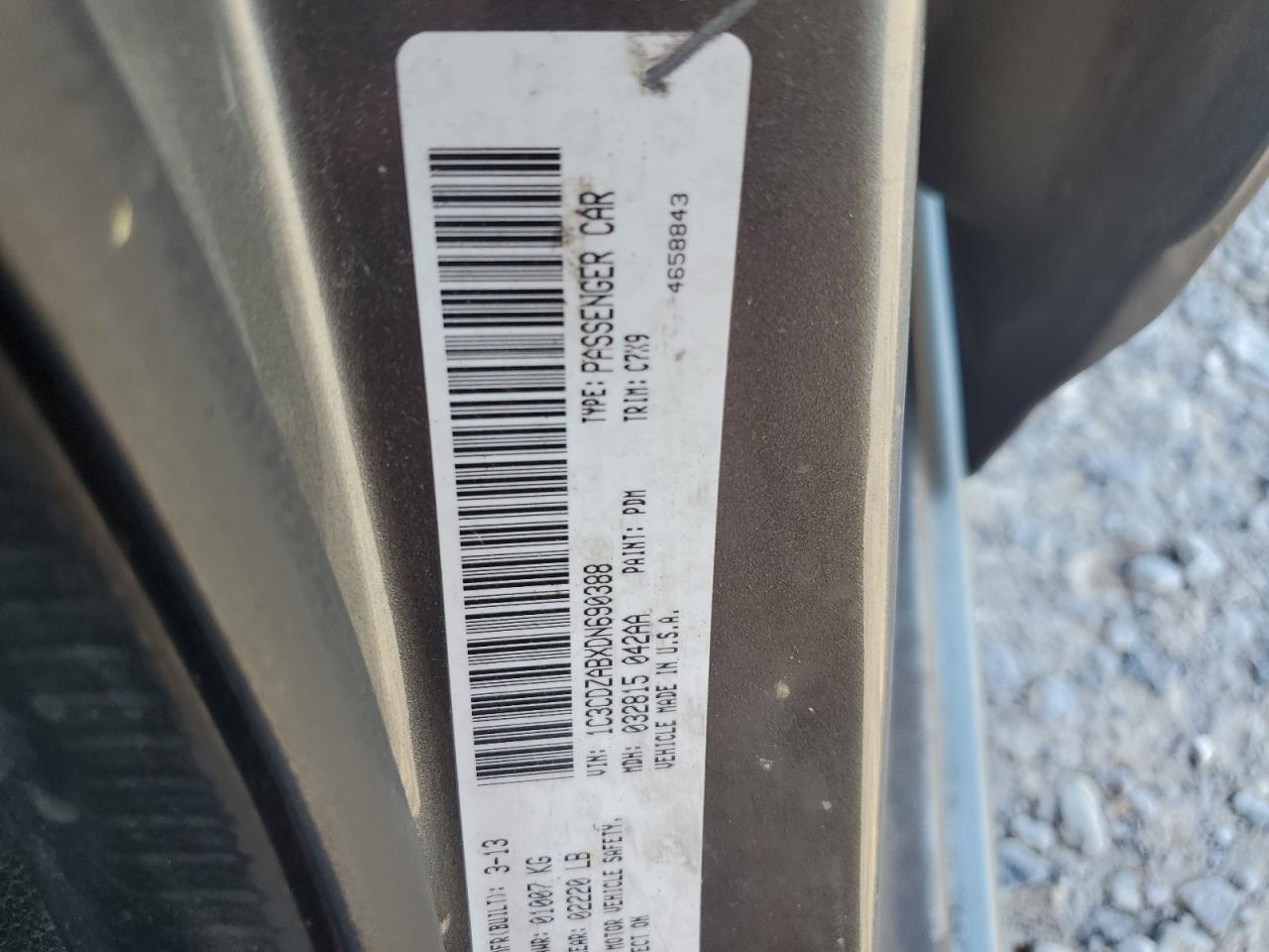 2013 Dodge Avenger Se VIN: 1C3CDZABXDN690388 Lot: 71219535