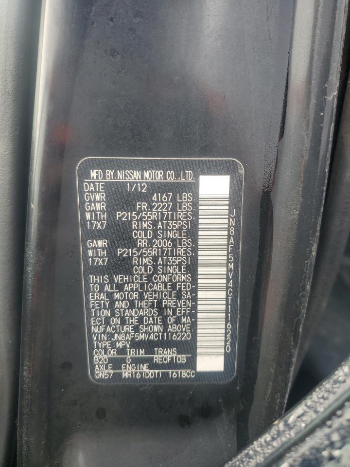 2012 Nissan Juke S VIN: JN8AF5MV4CT116220 Lot: 81433325