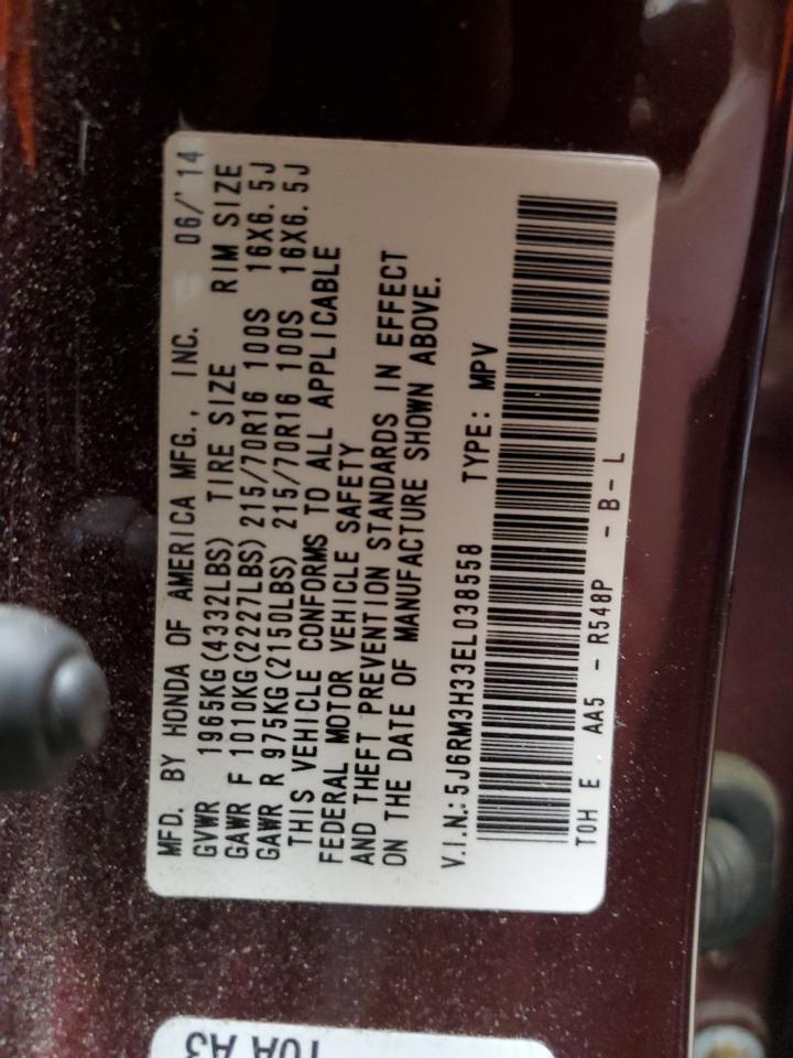 2014 Honda Cr-V Lx VIN: 5J6RM3H33EL038558 Lot: 71288325