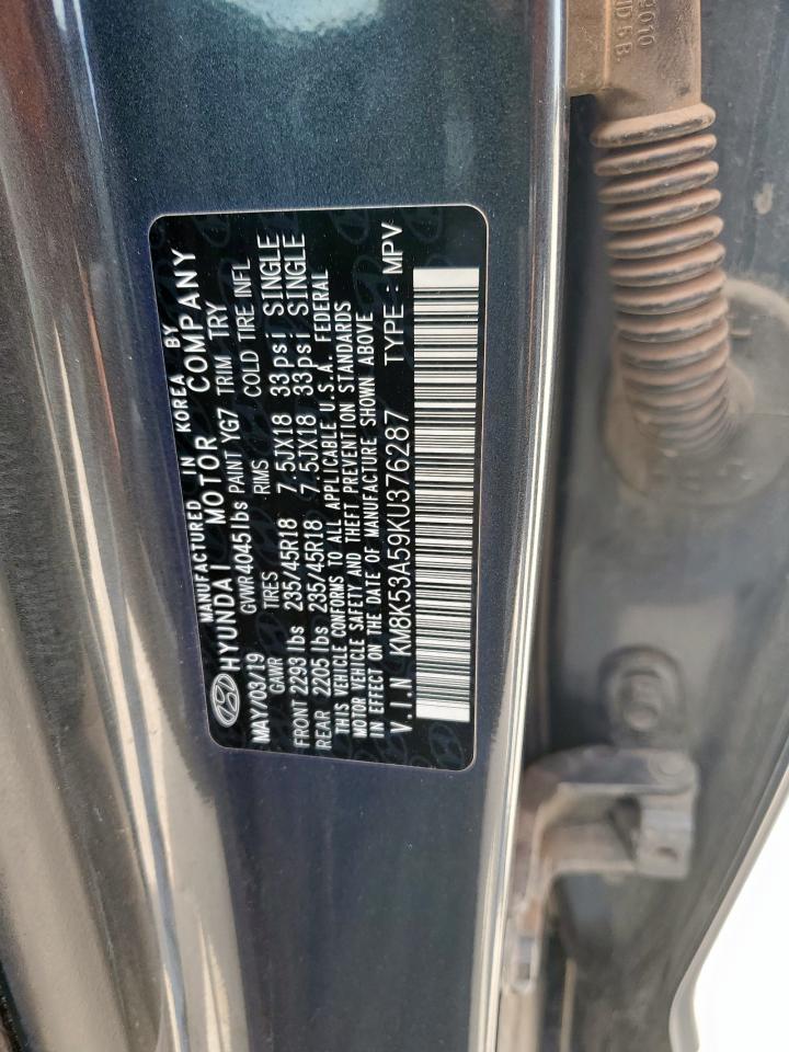 2019 Hyundai Kona Ultimate VIN: KM8K53A59KU376287 Lot: 81337155