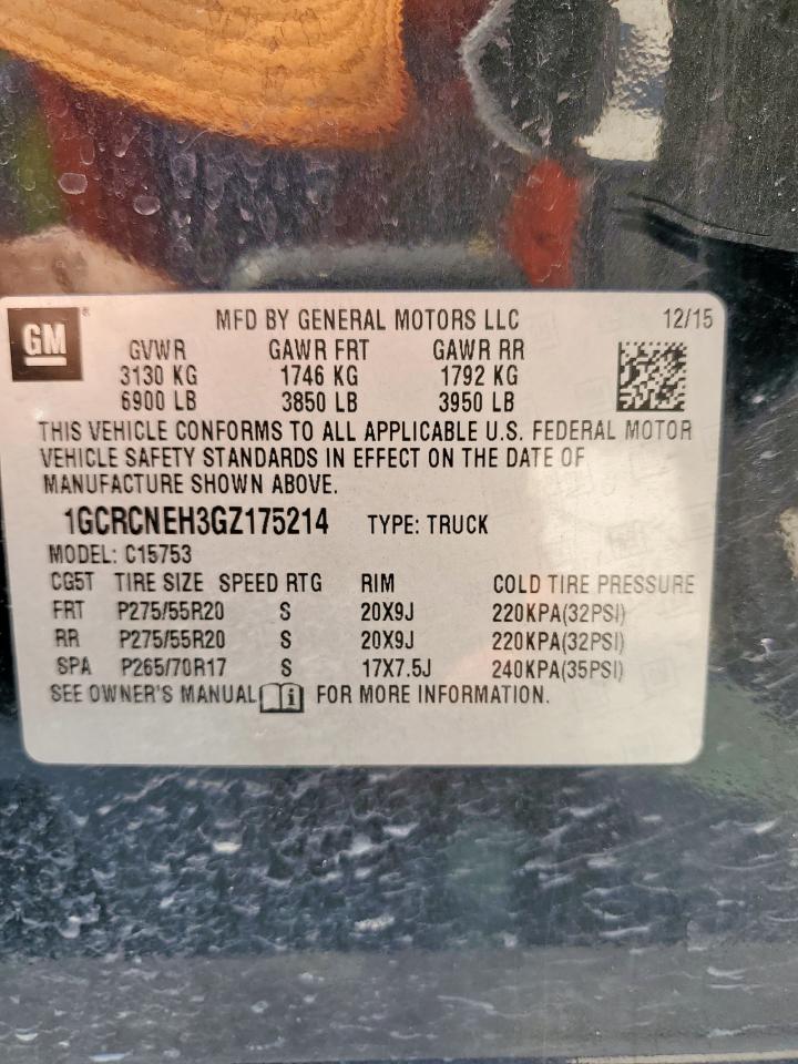 2016 Chevrolet Silverado C1500 VIN: 1GCRCNEH3GZ175214 Lot: 71994105