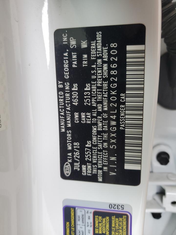 2019 Kia Optima Sx VIN: 5XXGW4L20KG286208 Lot: 84205915