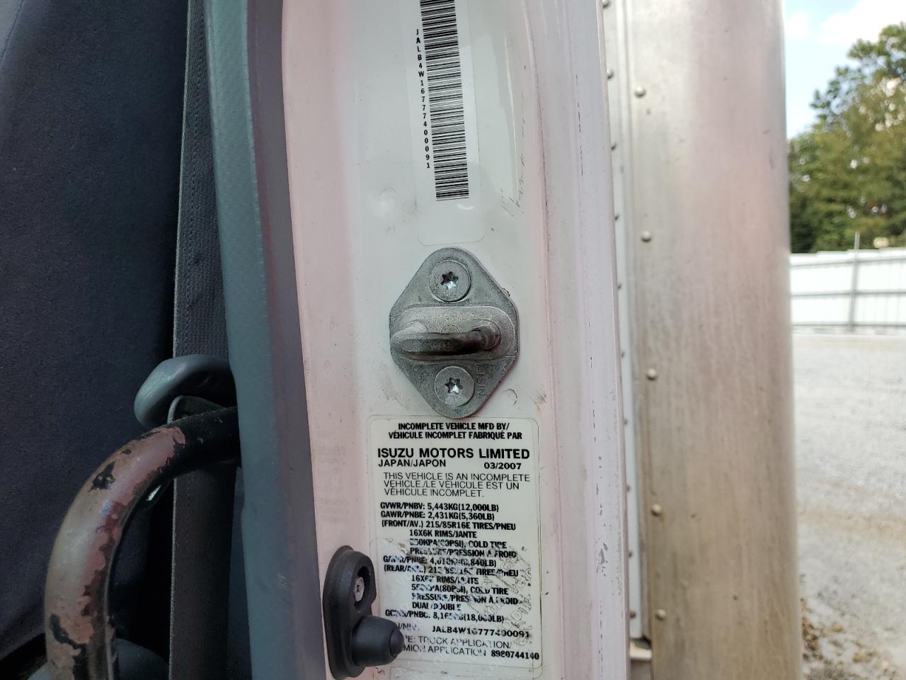 2007 Isuzu Npr VIN: JALB4W16777400091 Lot: 80495715