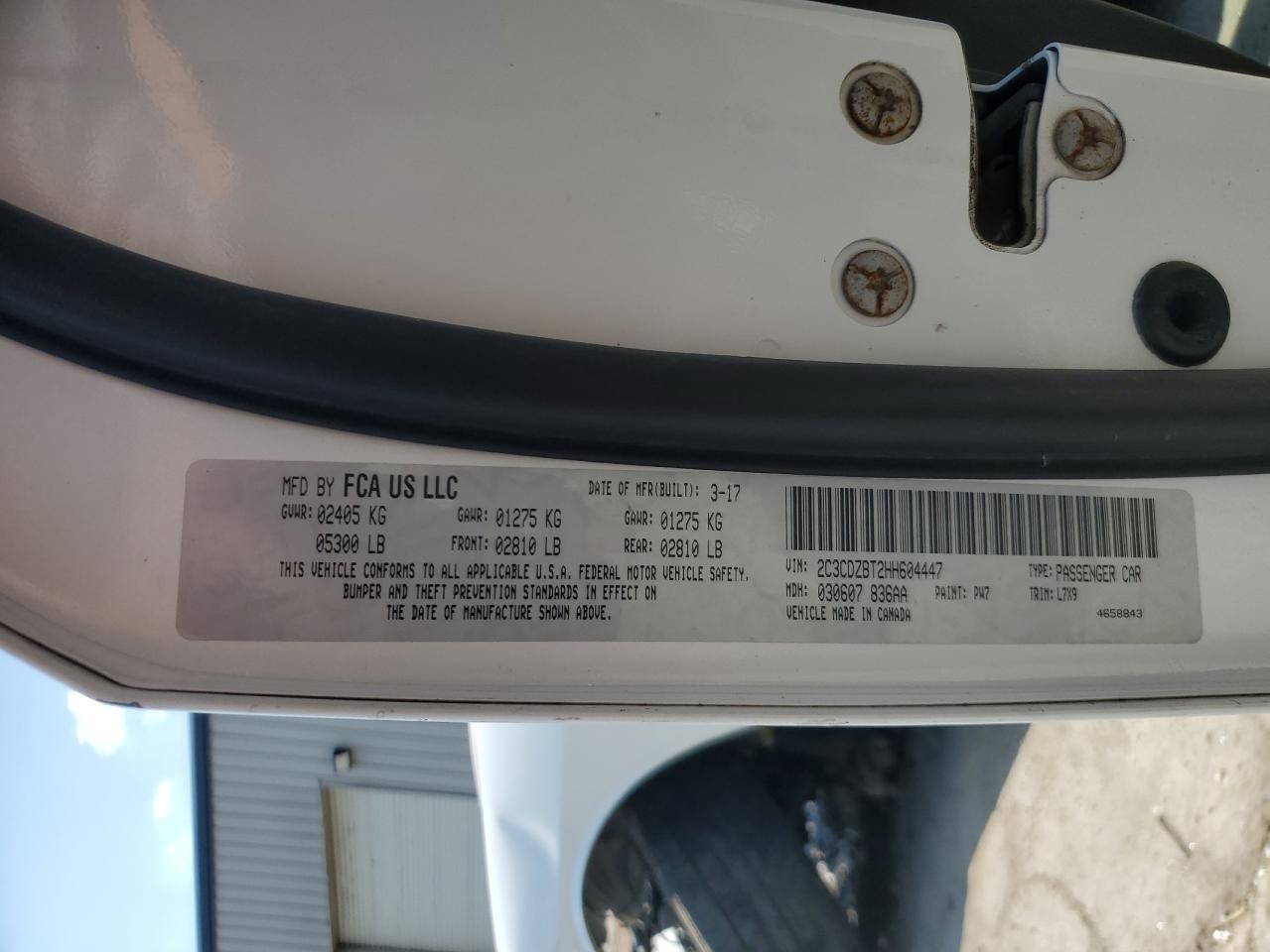 2017 Dodge Challenger R/T VIN: 2C3CDZBT2HH604447 Lot: 80787525