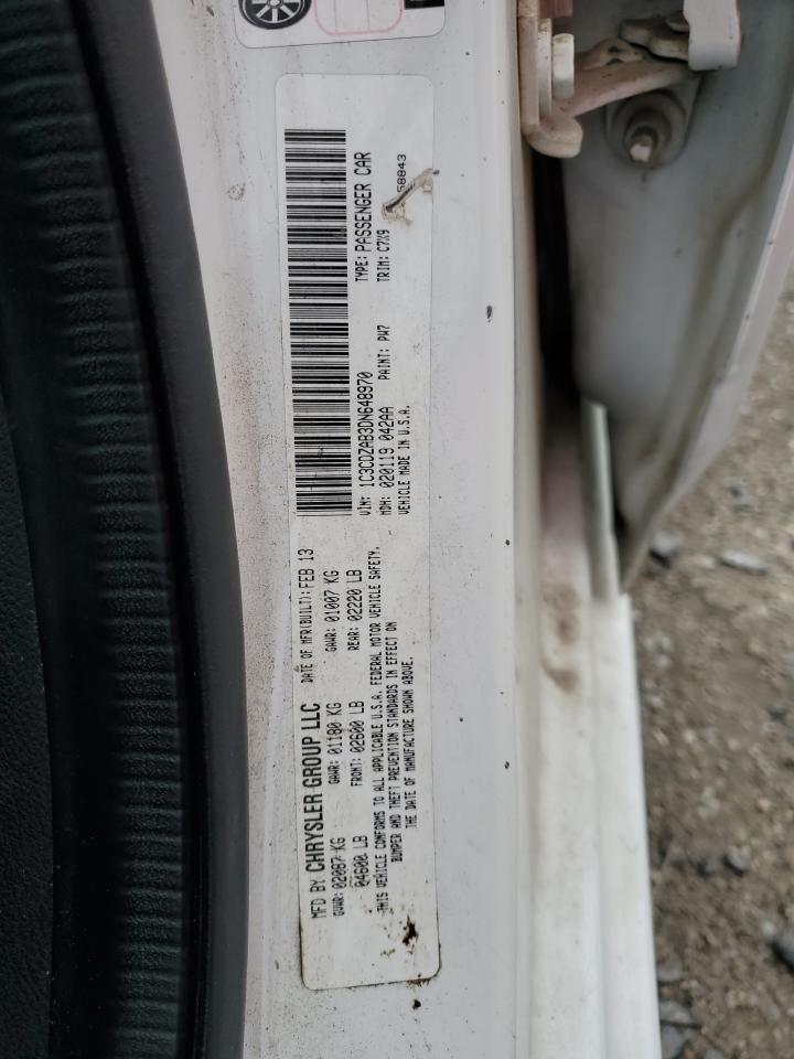 2013 Dodge Avenger Se VIN: 1C3CDZAB3DN648970 Lot: 81713415