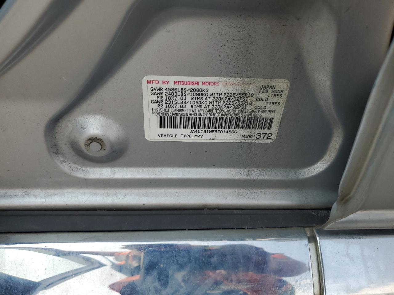 2008 Mitsubishi Outlander Se VIN: JA4LT31W58Z014566 Lot: 90262555