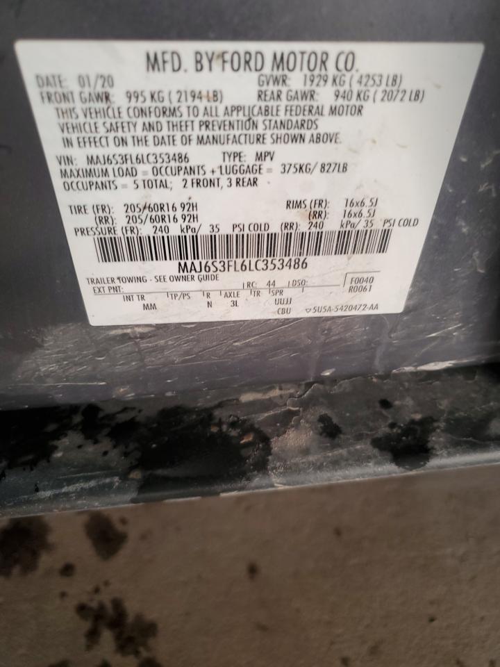 2020 Ford Ecosport S VIN: MAJ6S3FL6LC353486 Lot: 81594315