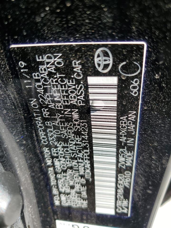 2020 Toyota Prius Prime Le VIN: JTDKARFP0L3144231 Lot: 84733965