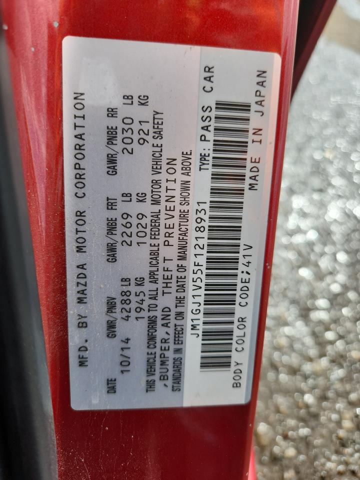 2015 Mazda 6 Touring VIN: JM1GJ1V55F1218931 Lot: 81048885