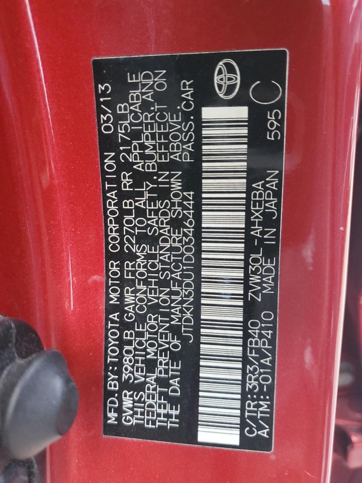 2013 Toyota Prius VIN: JTDKN3DU1D0346444 Lot: 80523725