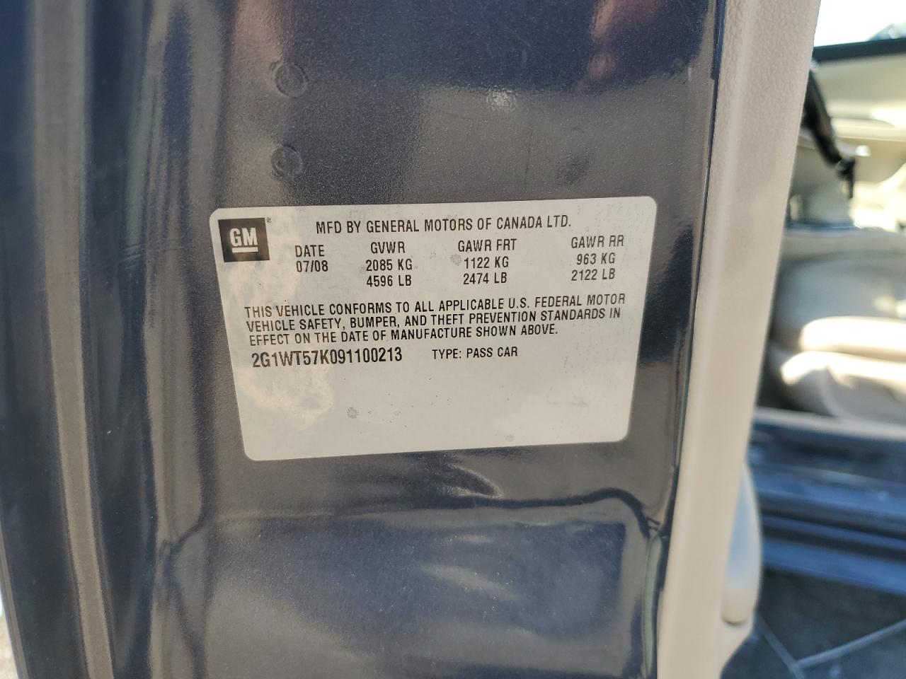 2009 Chevrolet Impala 1Lt VIN: 2G1WT57K091100213 Lot: 81895815