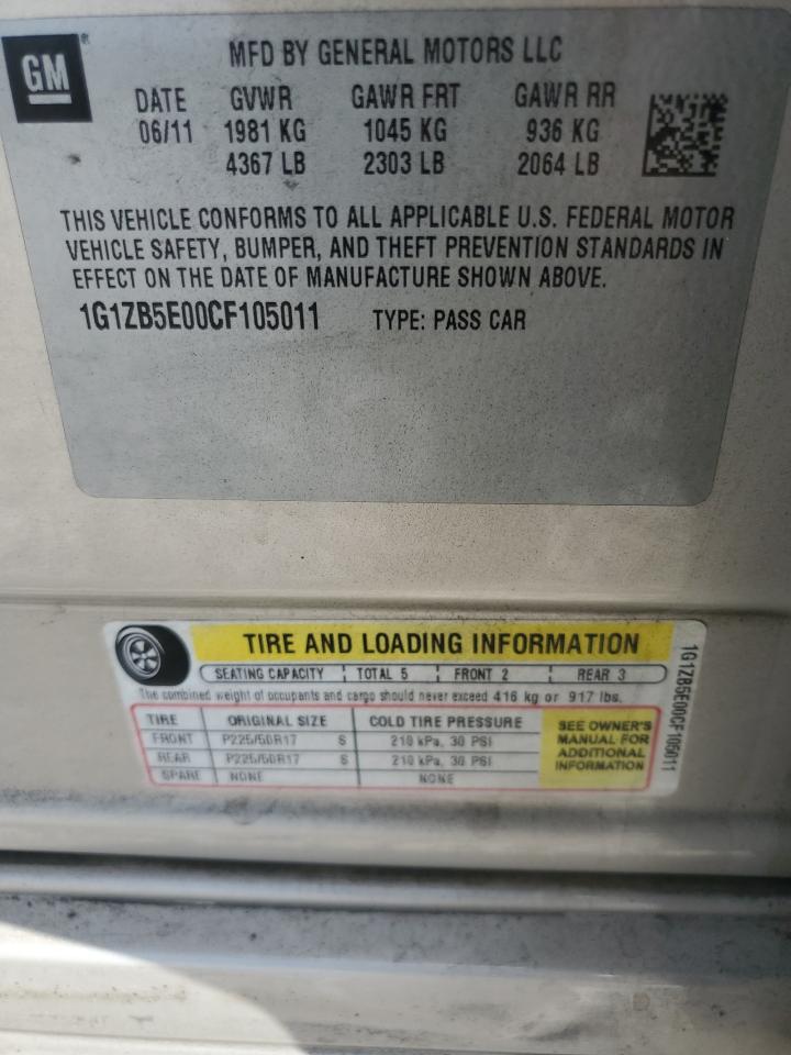 2012 Chevrolet Malibu Ls VIN: 1G1ZB5E00CF105011 Lot: 84799815