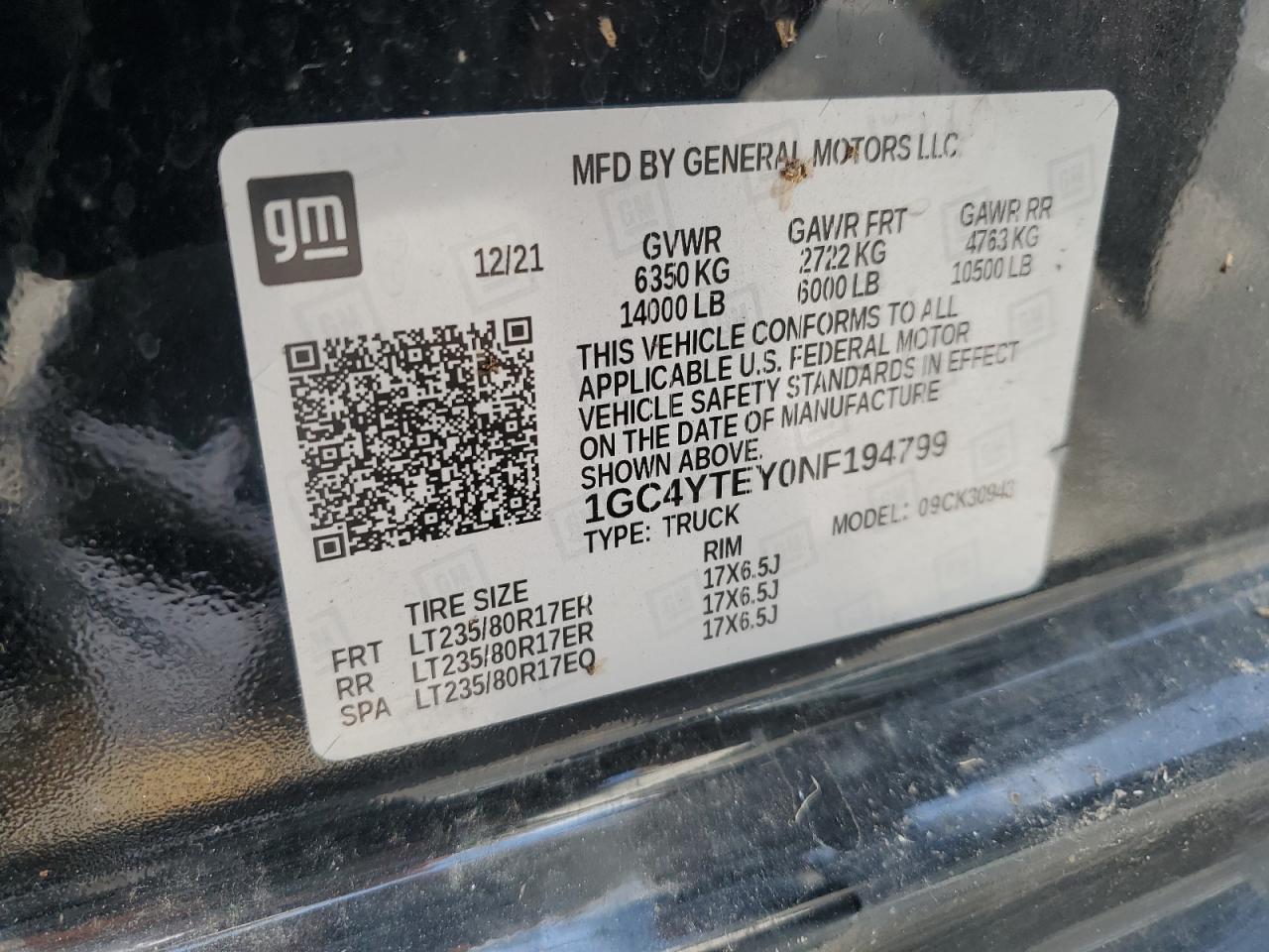 2022 Chevrolet Silverado K3500 Lt VIN: 1GC4YTEY0NF194799 Lot: 83930205