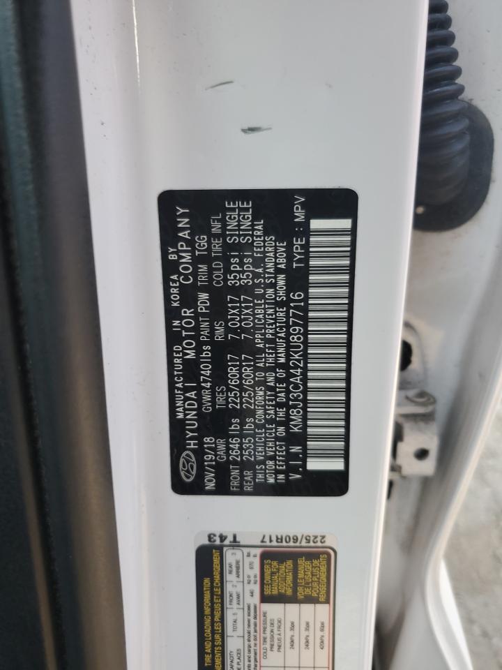 2019 Hyundai Tucson Limited VIN: KM8J3CA42KU897716 Lot: 84261885