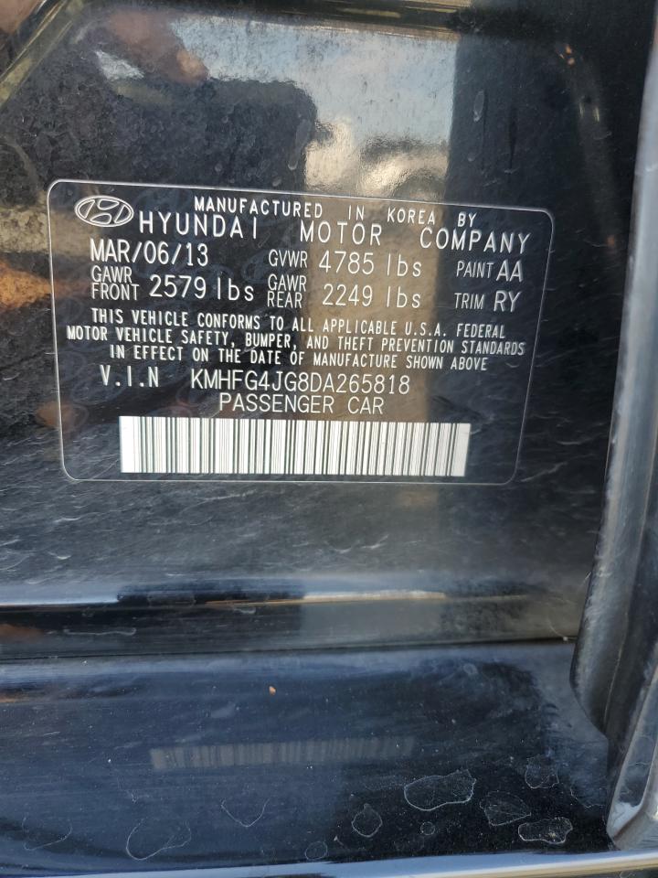 2013 Hyundai Azera VIN: KMHFG4JG8DA265818 Lot: 81278665