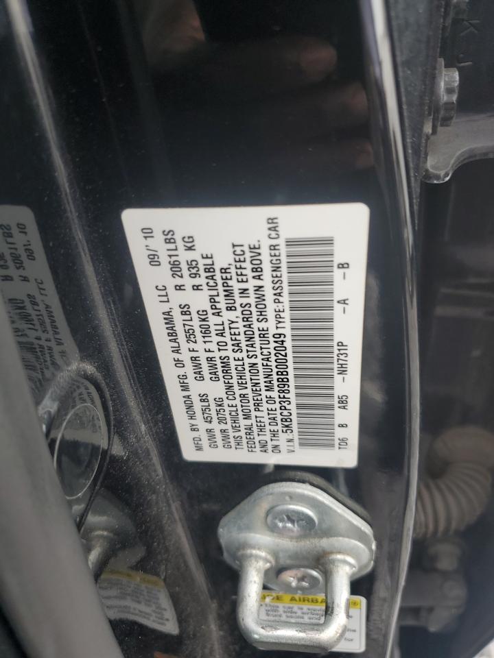 2011 Honda Accord Exl VIN: 5KBCP3F89BB002049 Lot: 71123315