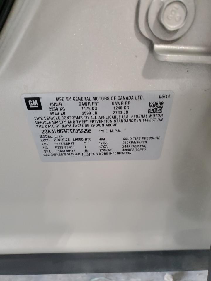 2014 GMC Terrain Sle VIN: 2GKALMEK7E6359295 Lot: 80750765