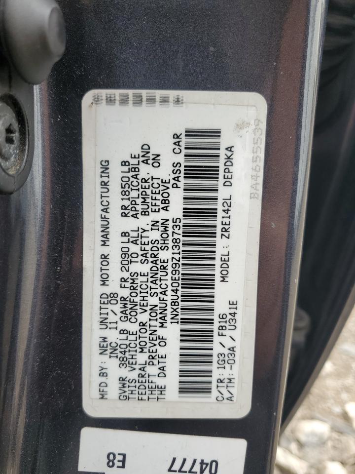 2009 Toyota Corolla Base VIN: 1NXBU40E99Z138735 Lot: 70665815