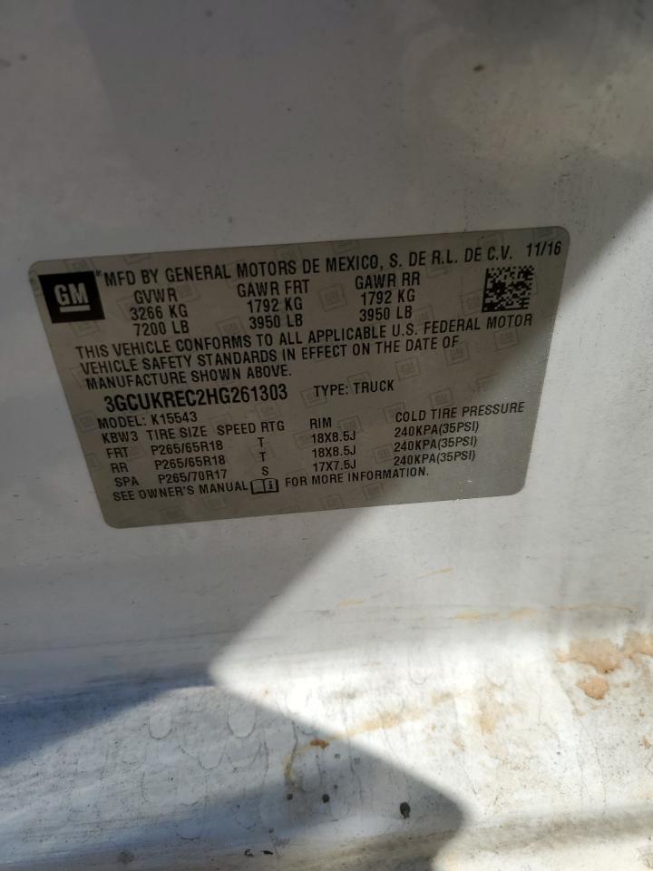 2017 Chevrolet Silverado K1500 Lt VIN: 3GCUKREC2HG261303 Lot: 83764995