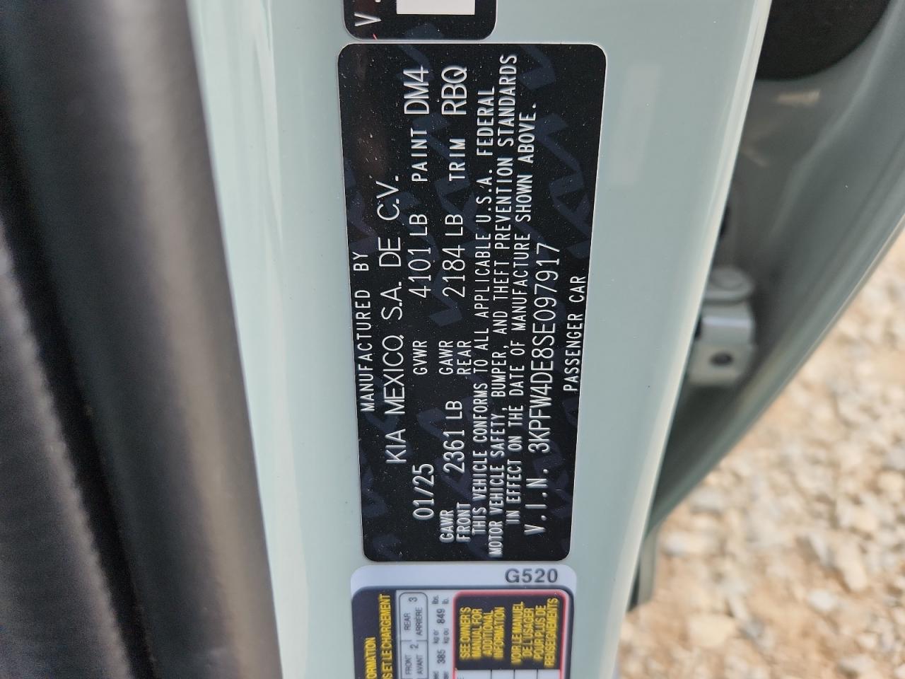 2025 Kia K4 Gt Line VIN: 3KPFW4DE8SE097917 Lot: 80146235