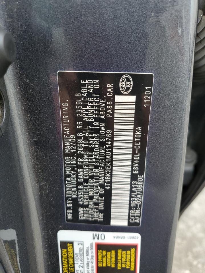 2010 Toyota Camry Se VIN: 4T1BK3EK1AU114769 Lot: 71950525