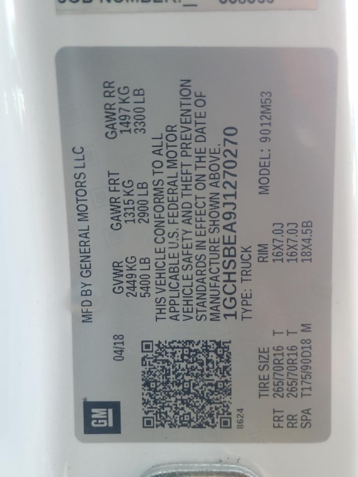 2018 Chevrolet Colorado VIN: 1GCHSBEA9J1270270 Lot: 80874225