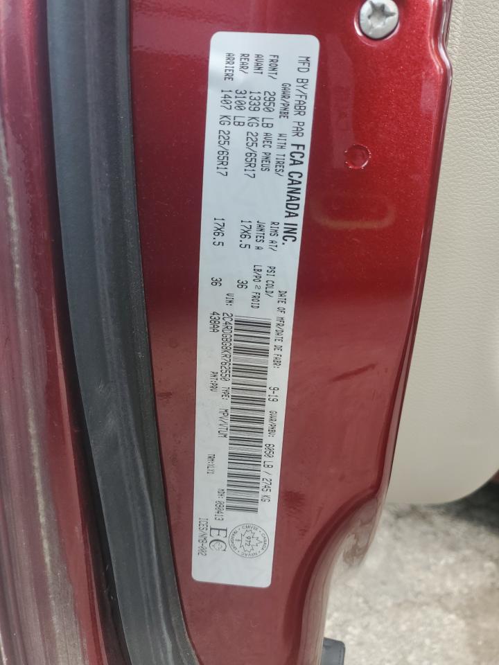 2019 Dodge Grand Caravan Se VIN: 2C4RDGBG8KR762550 Lot: 84374795