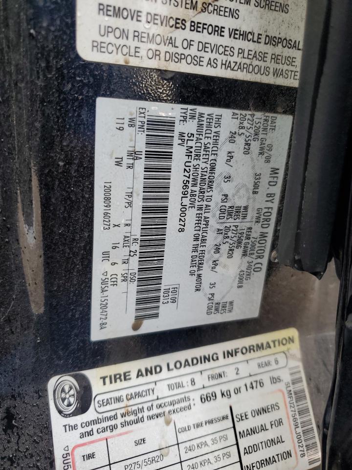 2009 Lincoln Navigator VIN: 5LMFU27569LJ00278 Lot: 70991505